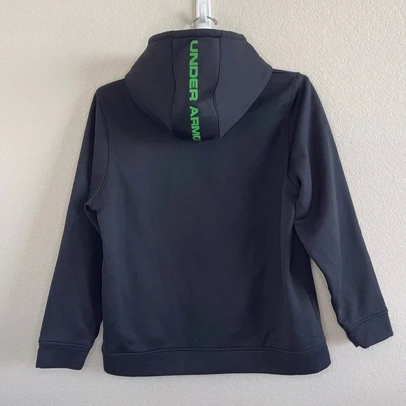 Under Armour Youth Kids Hoodie Pullover Sweater XL Black Green - EUC - Picture 3 of 5